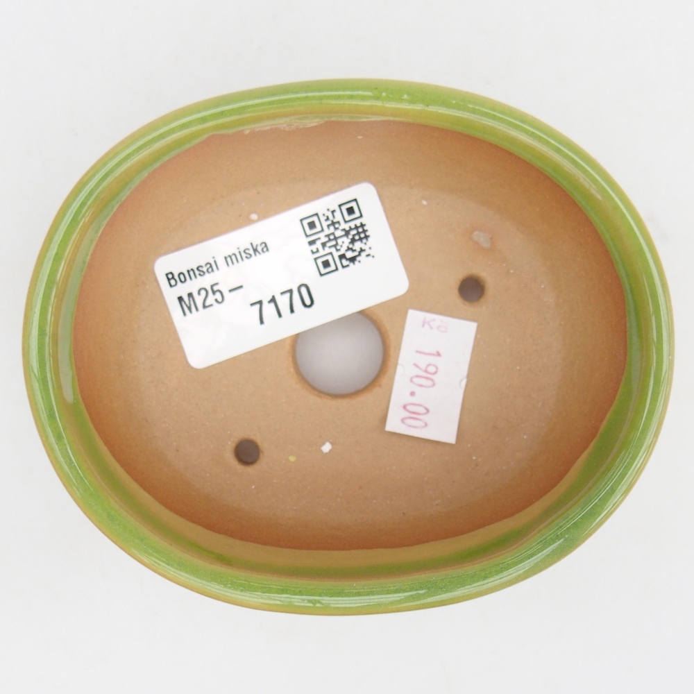 Ceramiczna miska do bonsai 9,5 x 7,5 x 3,5 cm, zielona