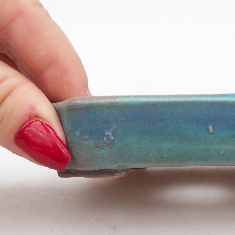 Ceramiczna miska do bonsai 10 x 8,5 x 2 cm, kolor niebieski