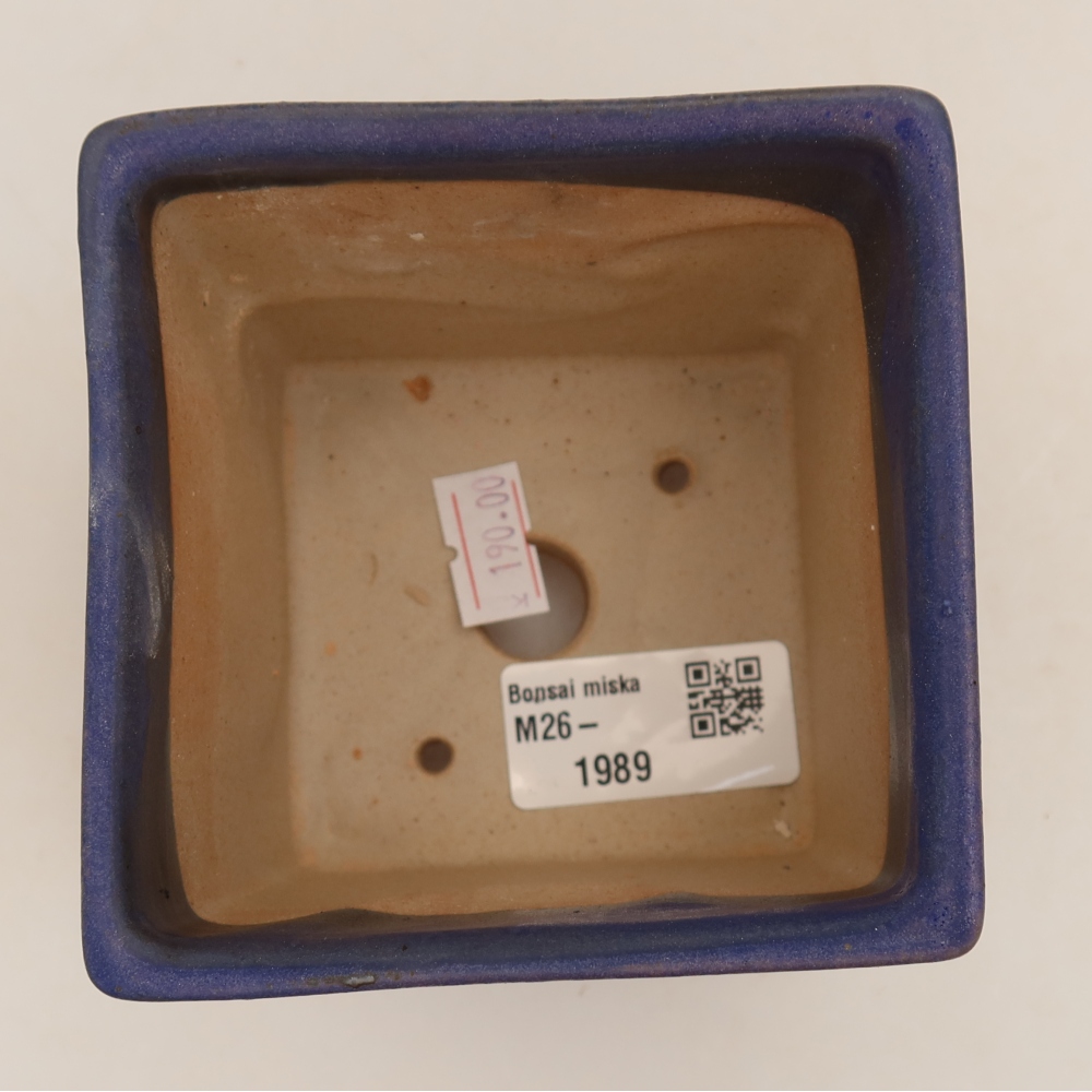 Ceramiczna miska do bonsai 9 x 9 x 8,5 cm, kolor niebieski
