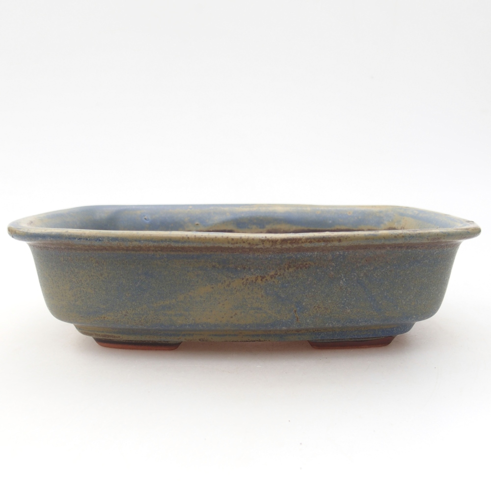 Ceramiczna miska do bonsai 18,5 x 13,5 x 5 cm, kolor niebieski