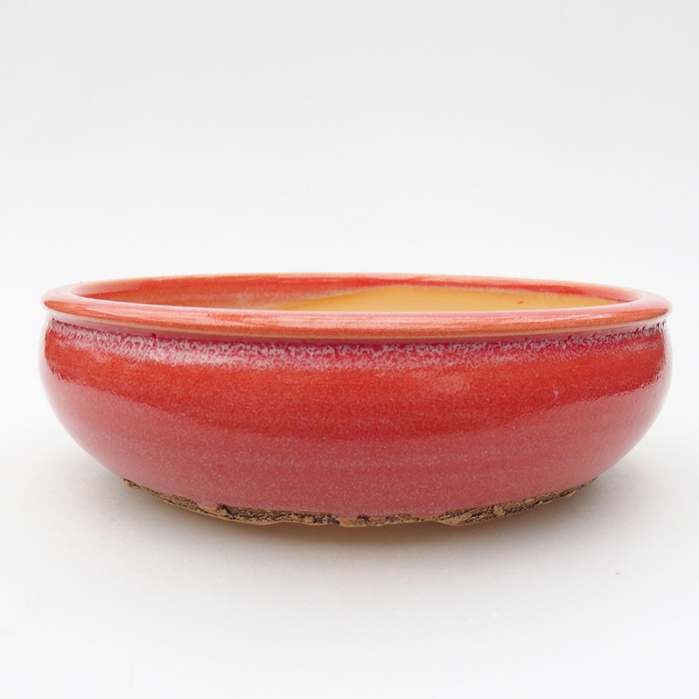 Ceramiczna miska bonsai 19 x 19 x 6 cm, kolor Czerwony