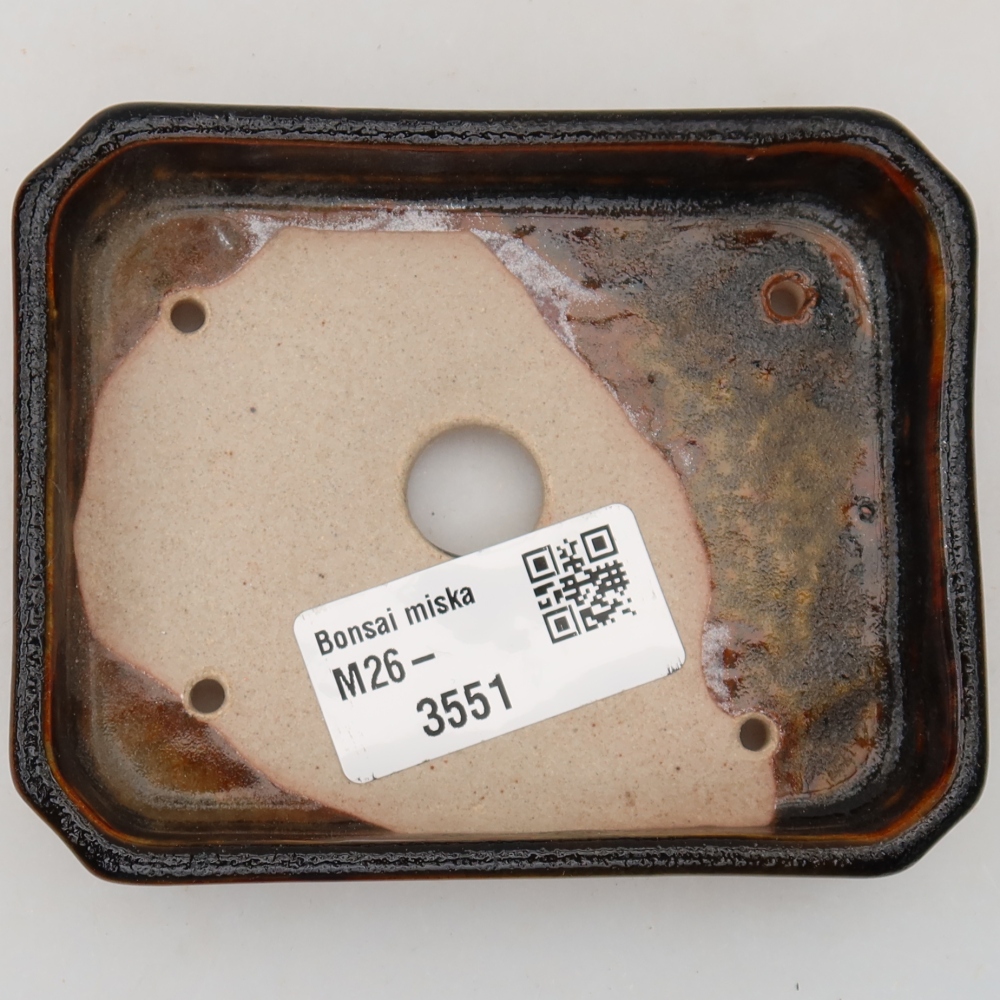 Ceramiczna miseczka do bonsai 10 x 8 x 2 cm, kolor brązowy