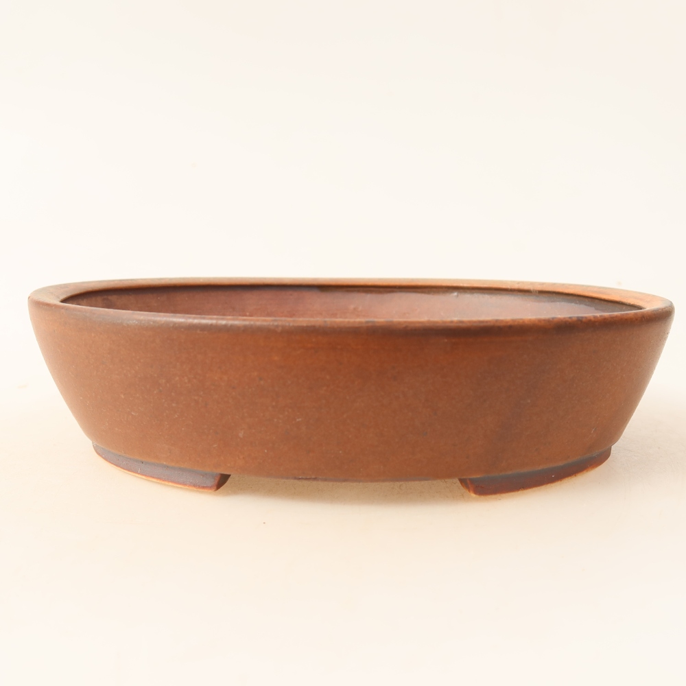 Ceramiczna miska do bonsai 18,5 x 16,5 x 4,5 cm, brązowa