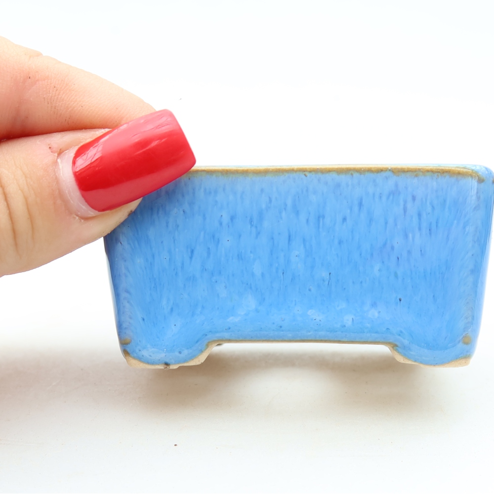 Ceramiczna miseczka do bonsai 6,5 x 5 x 3,5 cm, kolor niebieski