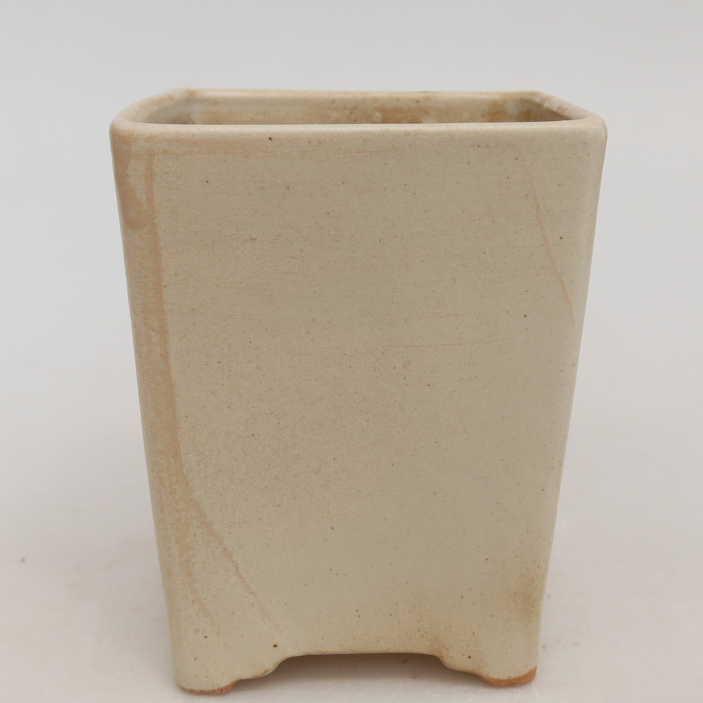 Ceramiczna miseczka do bonsai 9 x 9 x 11,5 cm, kolor beżowy