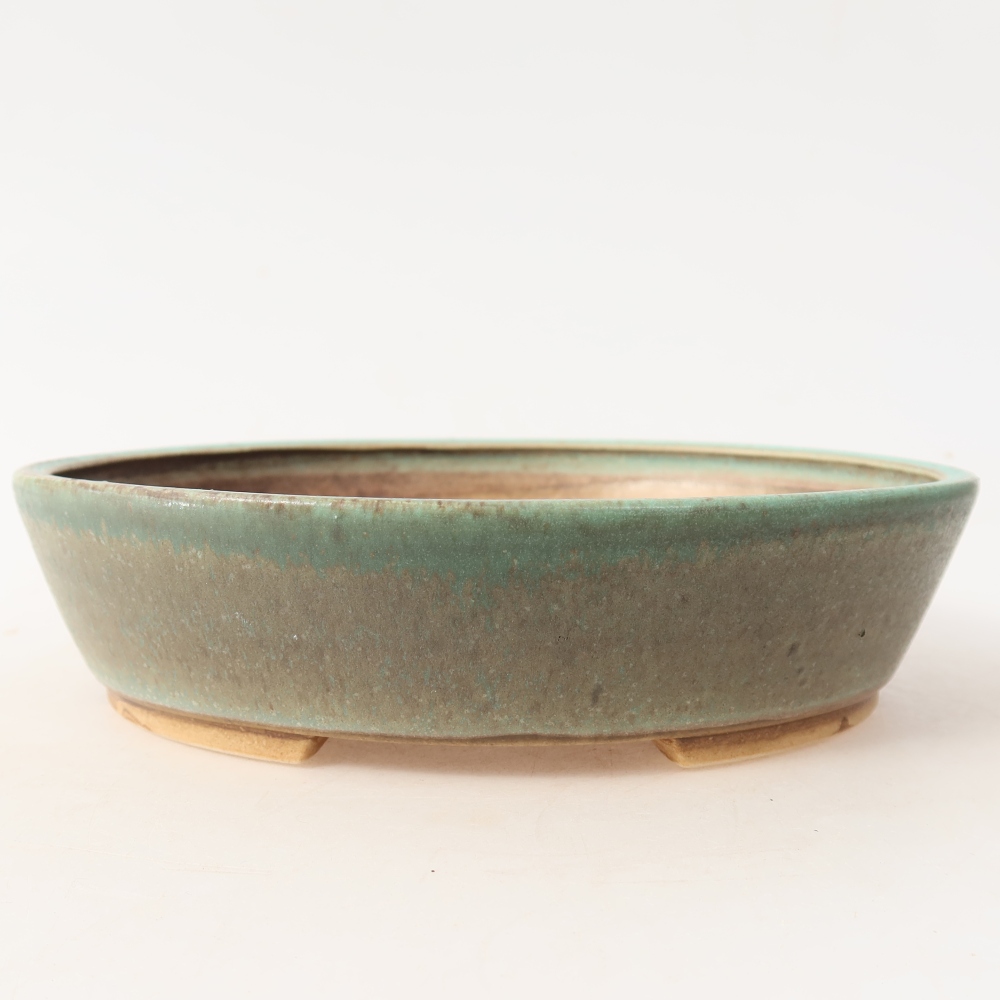 Ceramiczna miska do bonsai 18,5 x 16,5 x 4,5 cm, zielona