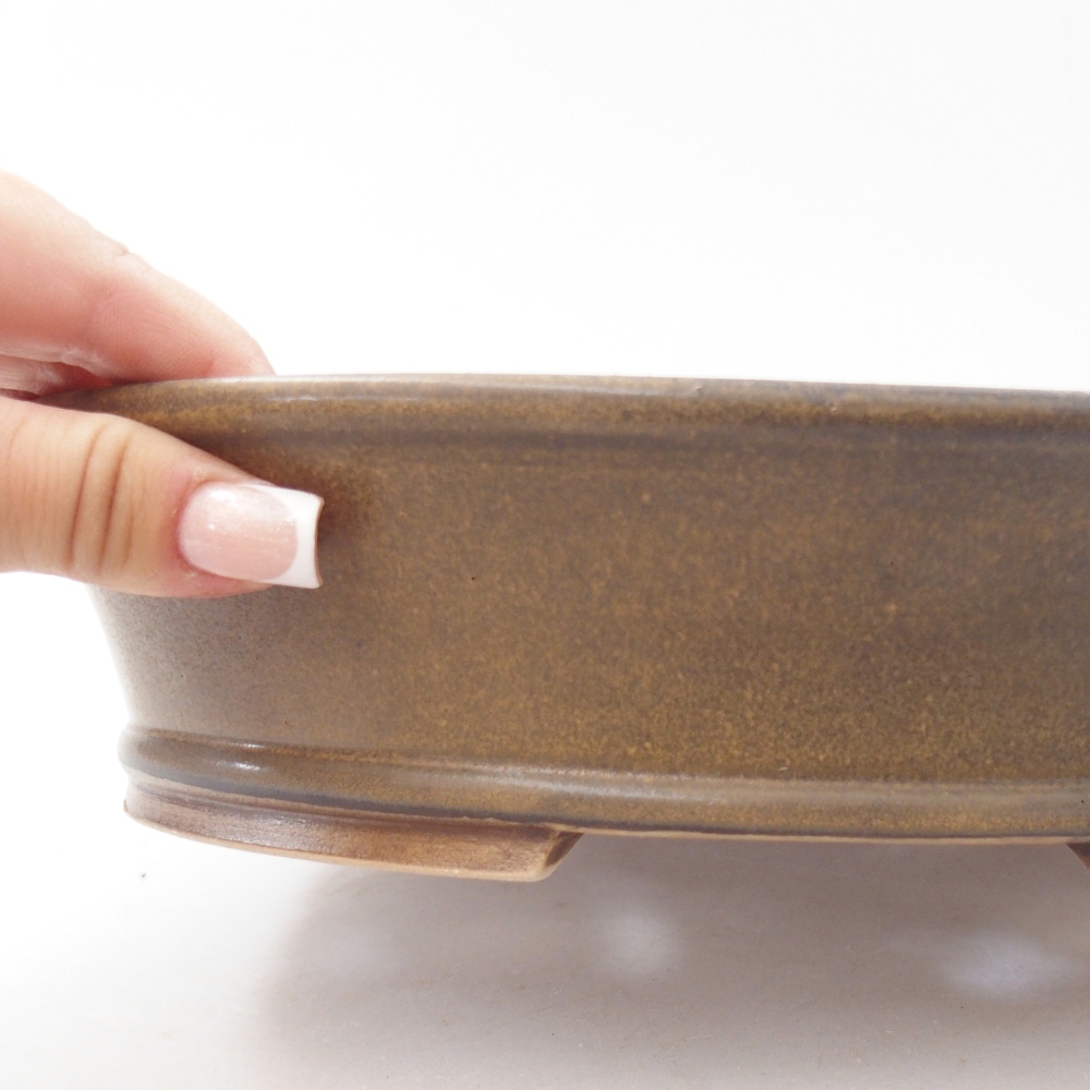 Ceramiczna miska na bonsai 27 x 24 x 6 cm, brązowa