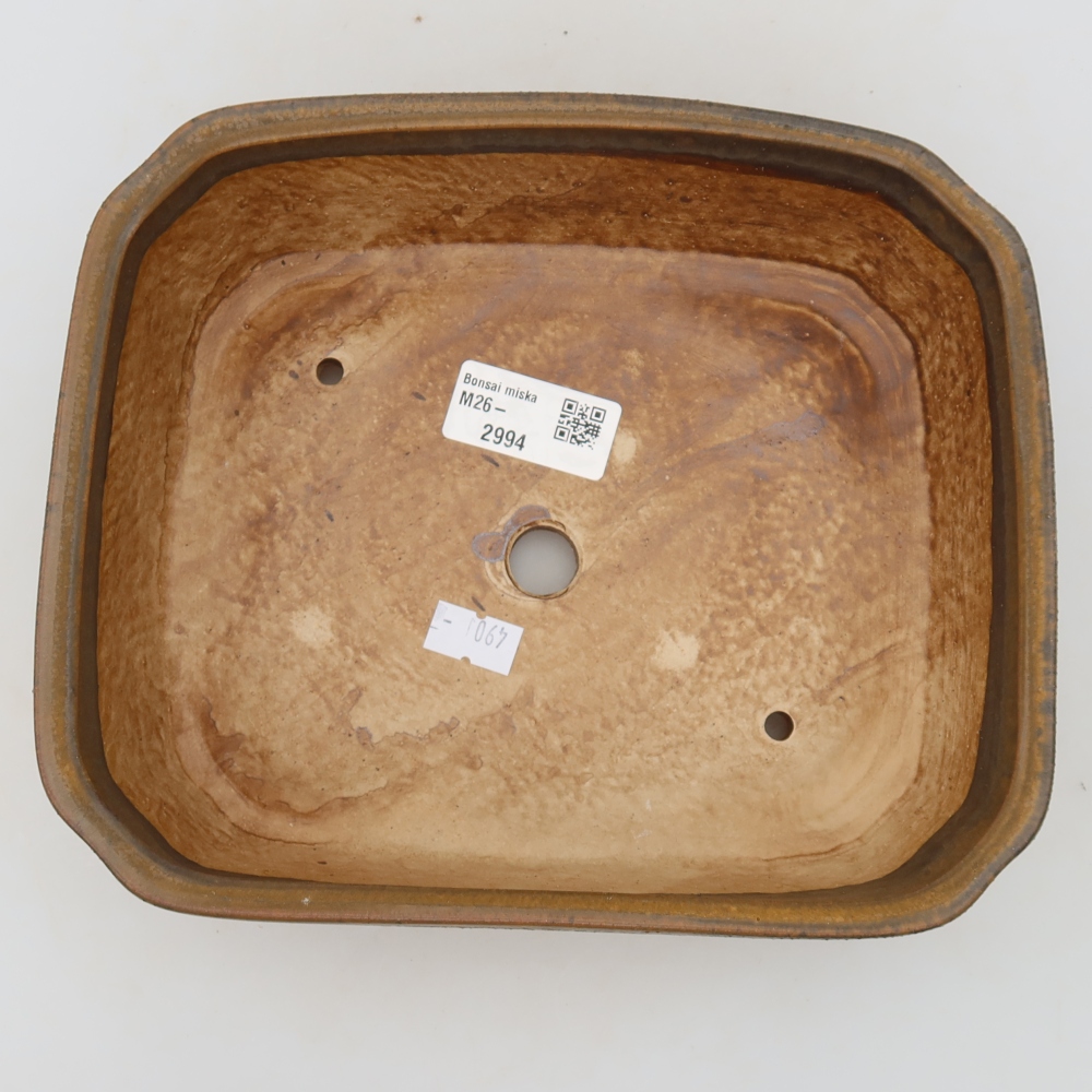 Ceramiczna doniczka do bonsai 21,5 x 18 x 6 cm, kolor brązowy