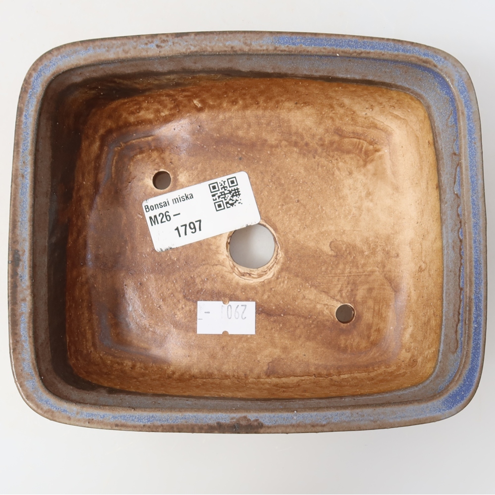 Ceramiczna miska do bonsai 15 x 13 x 4,5 cm, kolor niebieski