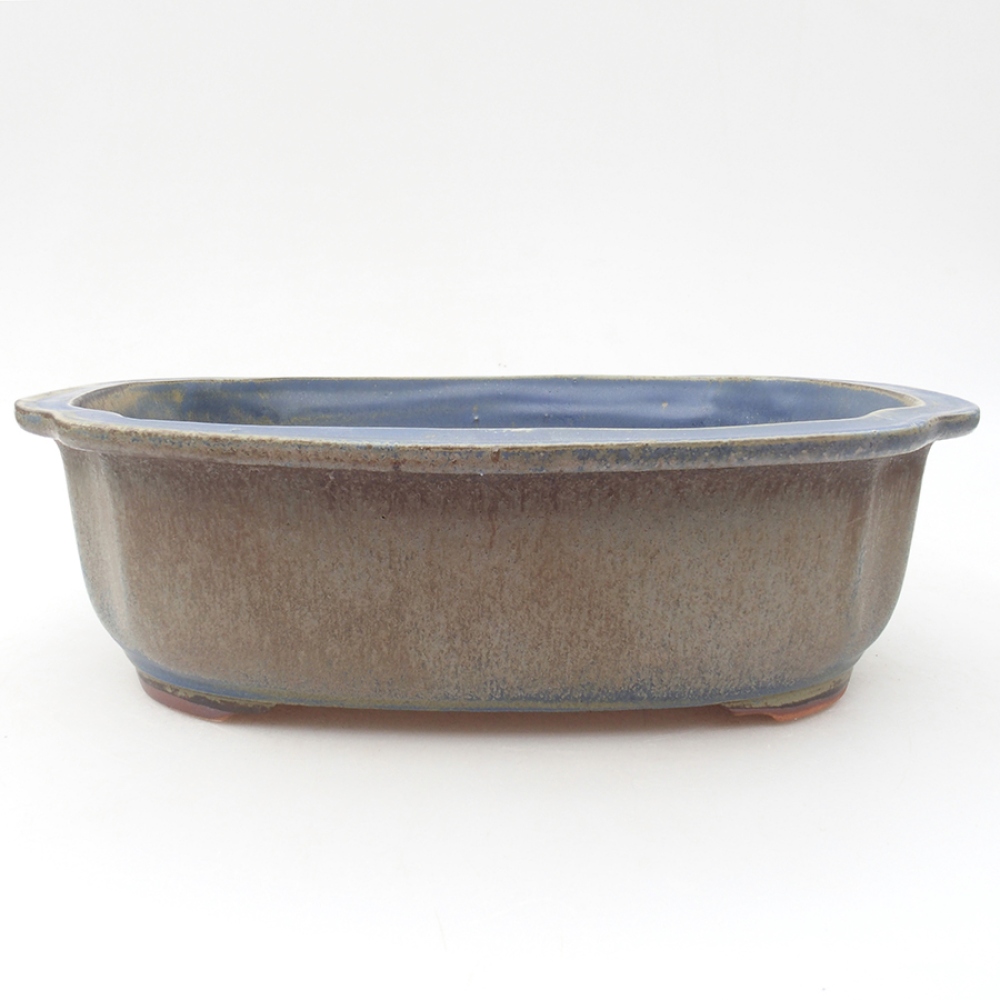Ceramiczna miska bonsai 24,5 x 21 x 7,5 cm, kolor niebieski