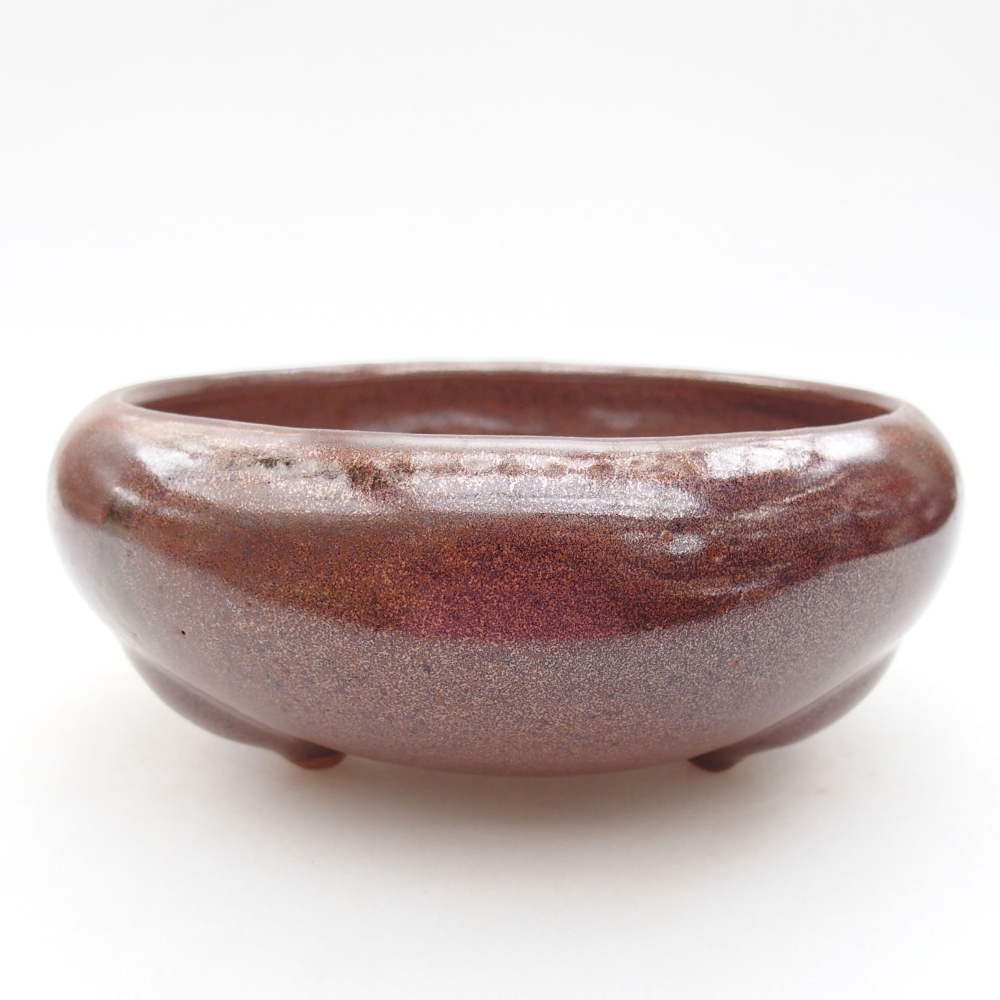 Ceramiczna miska bonsai 14 x 14 x 6,5 cm, kolor brązowy