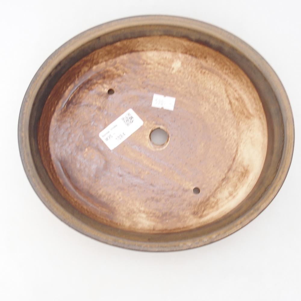 Ceramiczna miska na bonsai 24 x 21 x 5 cm, brązowa