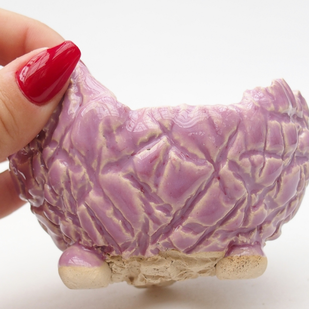 Ceramiczna muszla 9 x 9 x 6,5 cm, kolor fioletowy