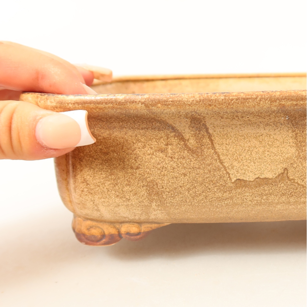 Ceramiczna miska do bonsai 19,5 x 17 x 6 cm, kolor różowy