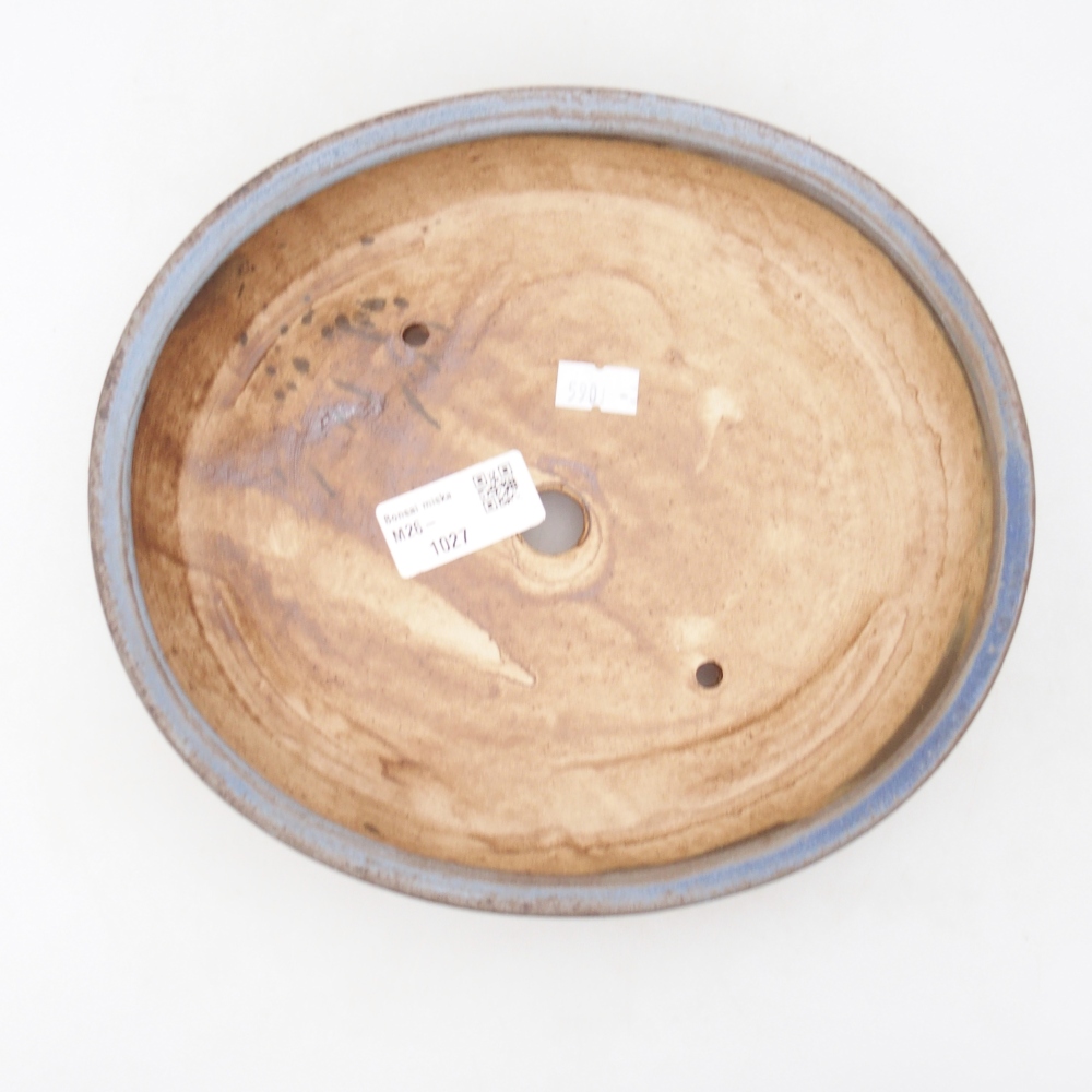 Ceramiczna miska do bonsai 22,5 x 20 x 4,5 cm, kolor niebieski