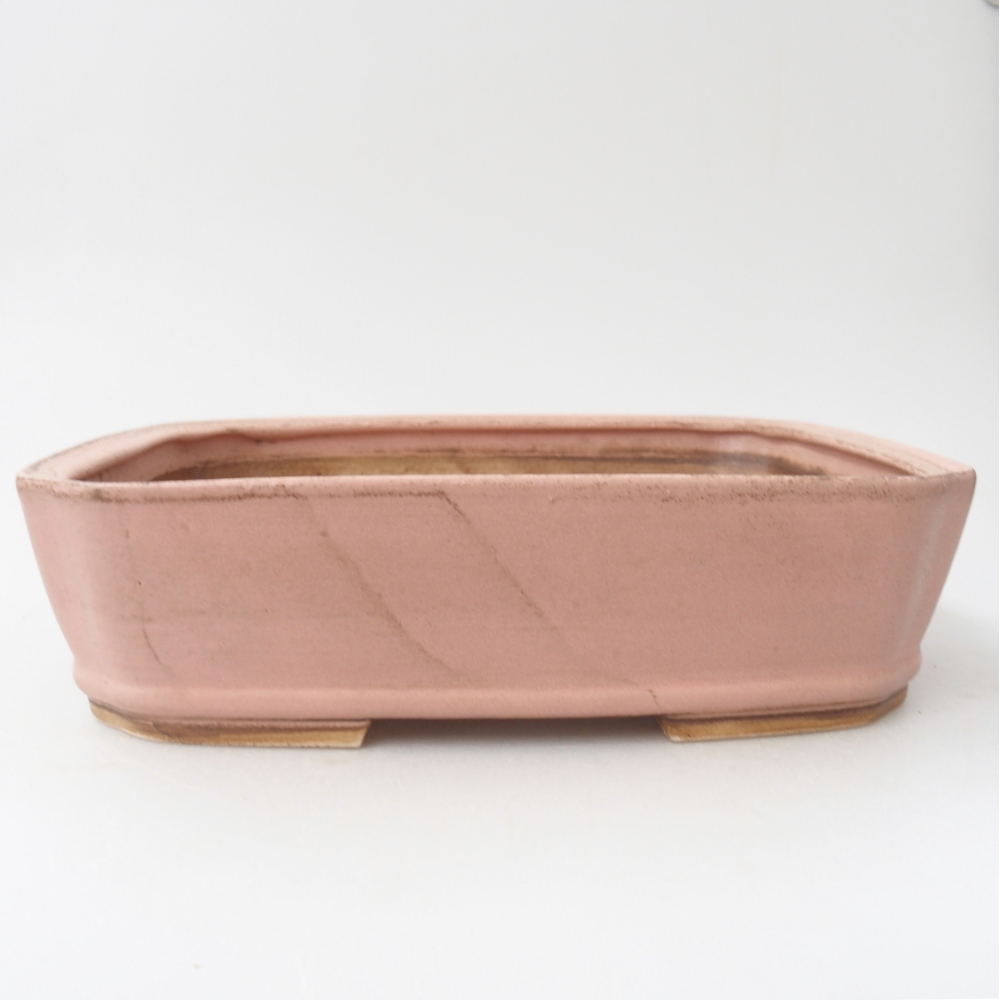 Ceramiczna miska na bonsai 24,5 x 21,5 x 6,5 cm, różowa
