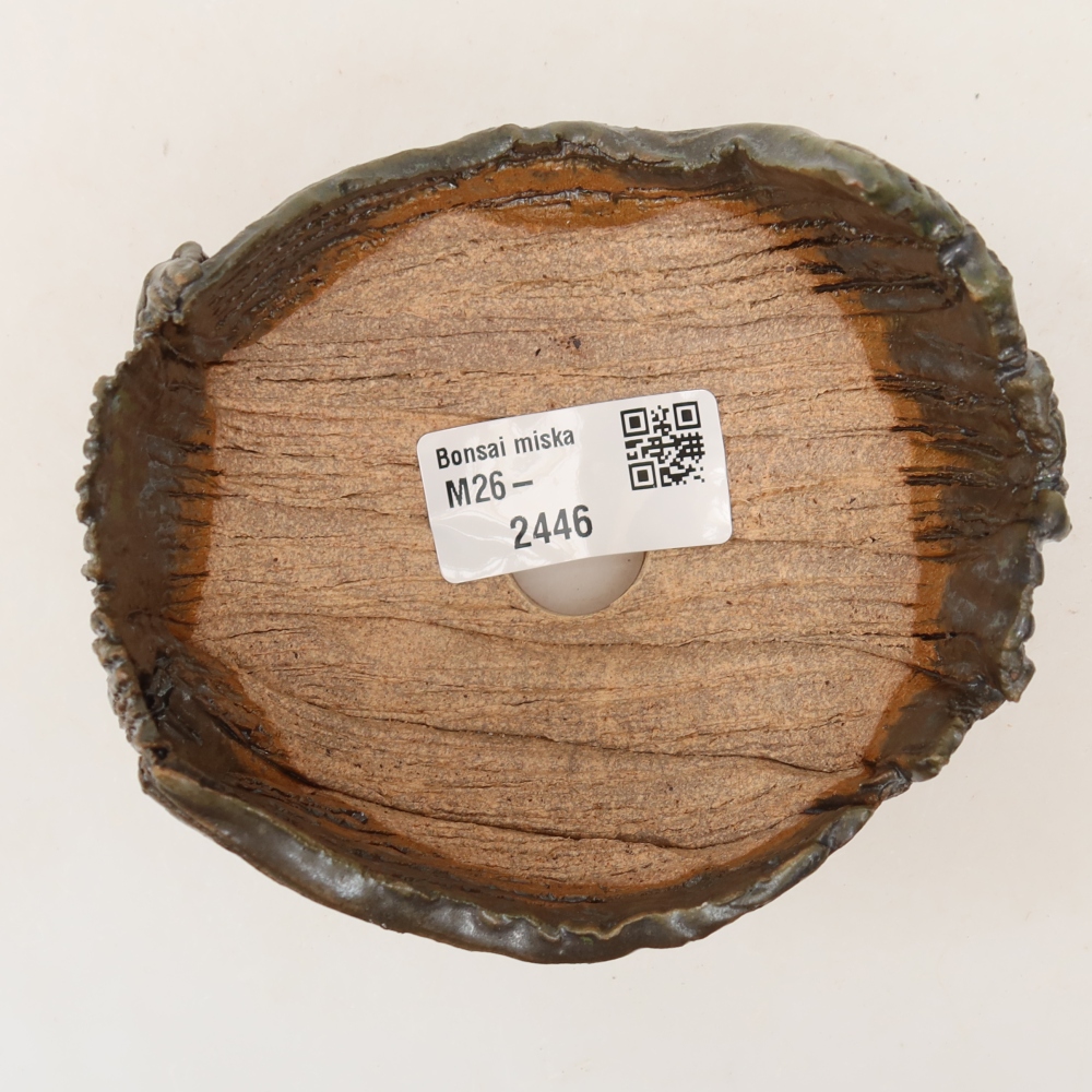 Ceramiczna skorupa  10 x 9,5 x 7 cm, kolor brązowo-zielony