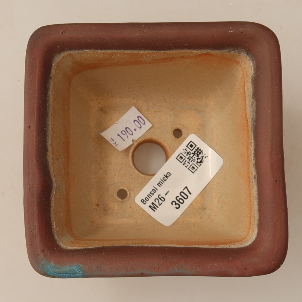 Ceramiczna miseczka do bonsai 9,5 x 9,5 x 5,5 cm, kolor metaliczny