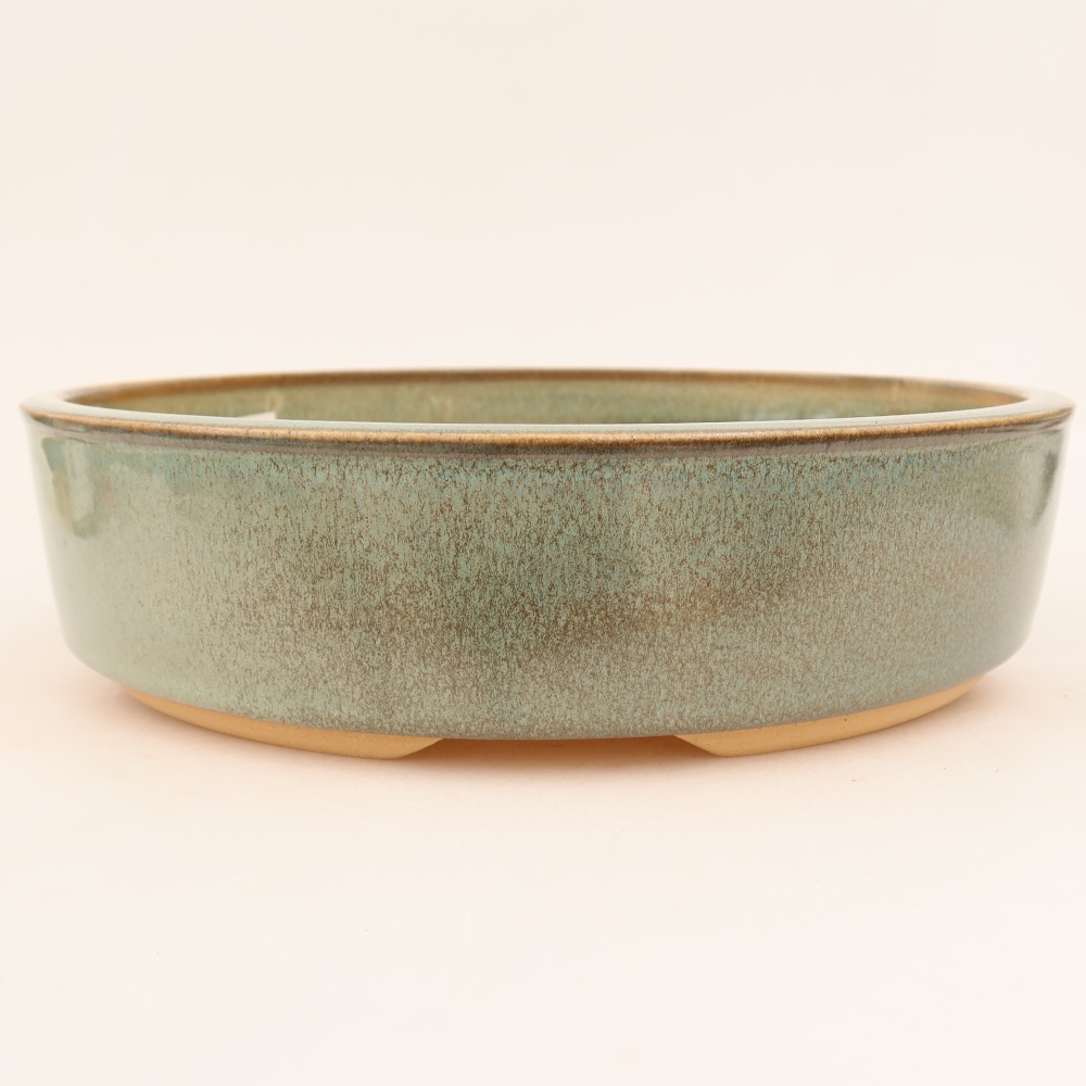 Ceramiczna miska do bonsai 26,5 x 26,5 x 6,5 cm, kolor zielony