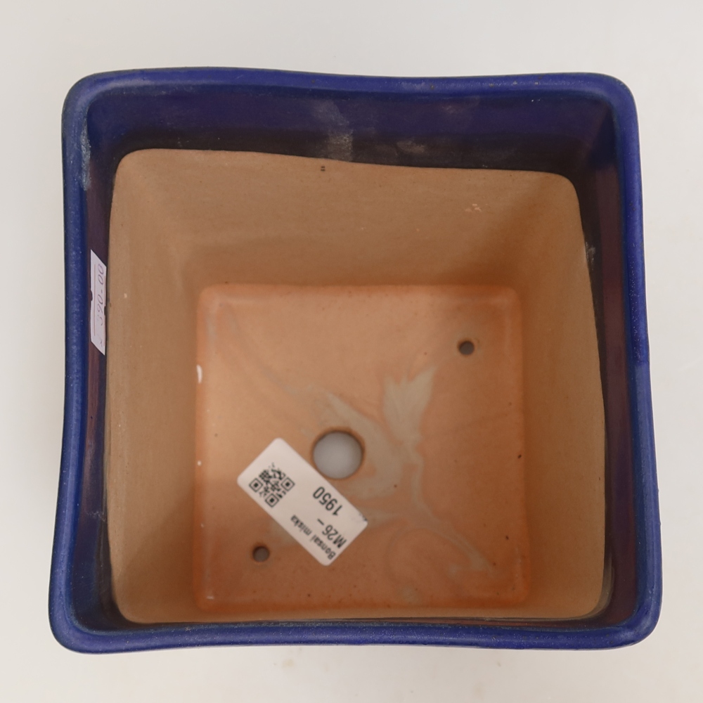 Ceramiczna miska do bonsai 13 x 13 x 13,5 cm, kolor niebieski