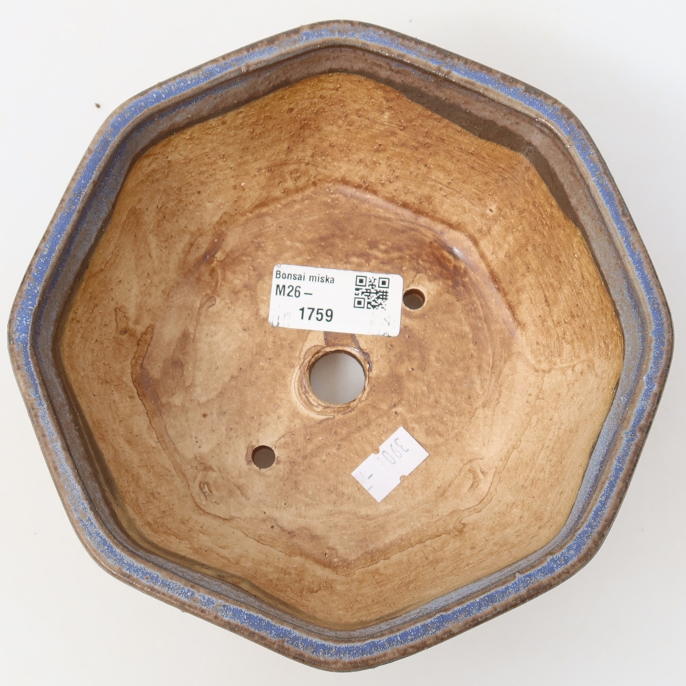 Ceramiczna miska do bonsai 17 x 16 x 6,5 cm, kolor niebieski