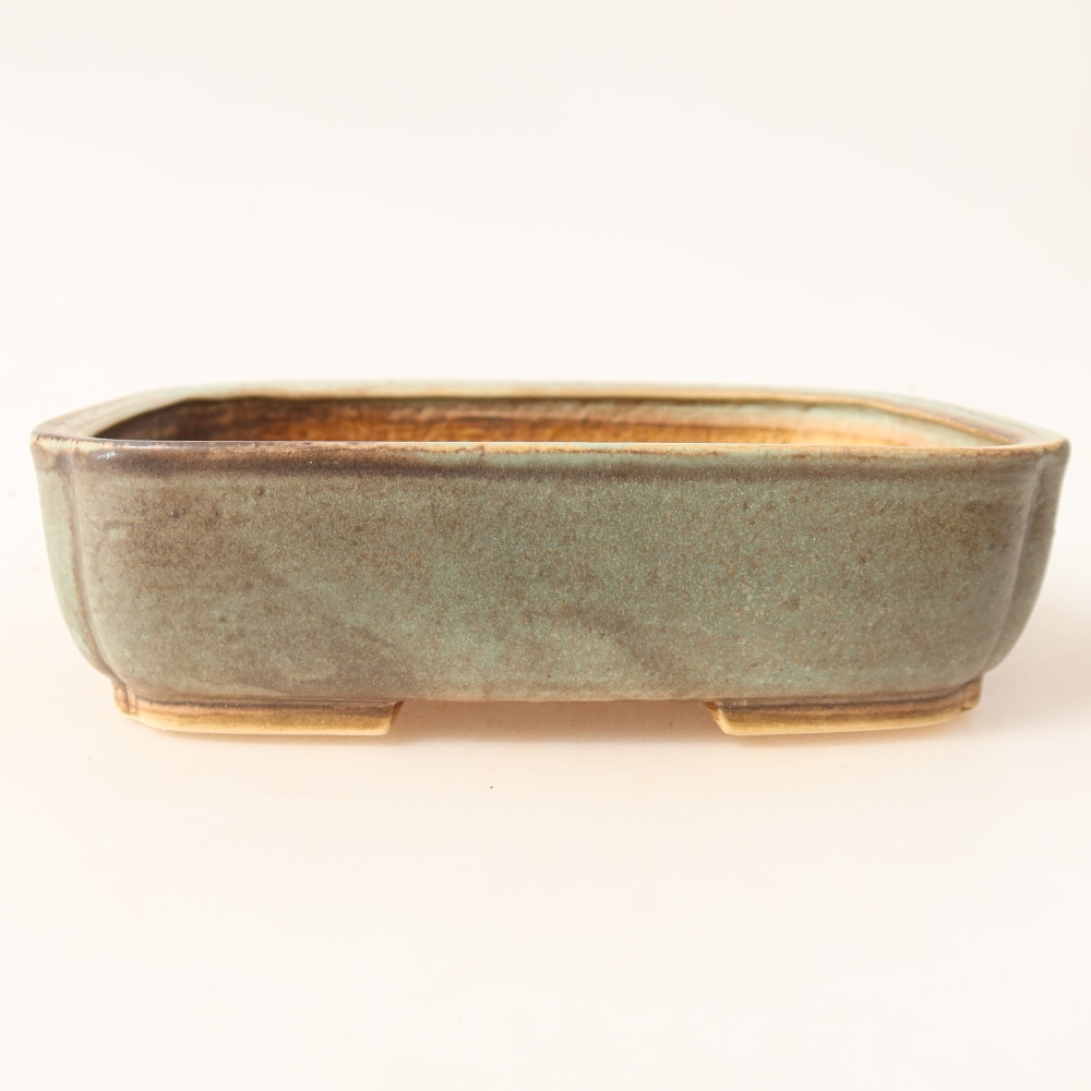 Ceramiczna miska do bonsai 18 x 14 x 4,5 cm, kolor zielony