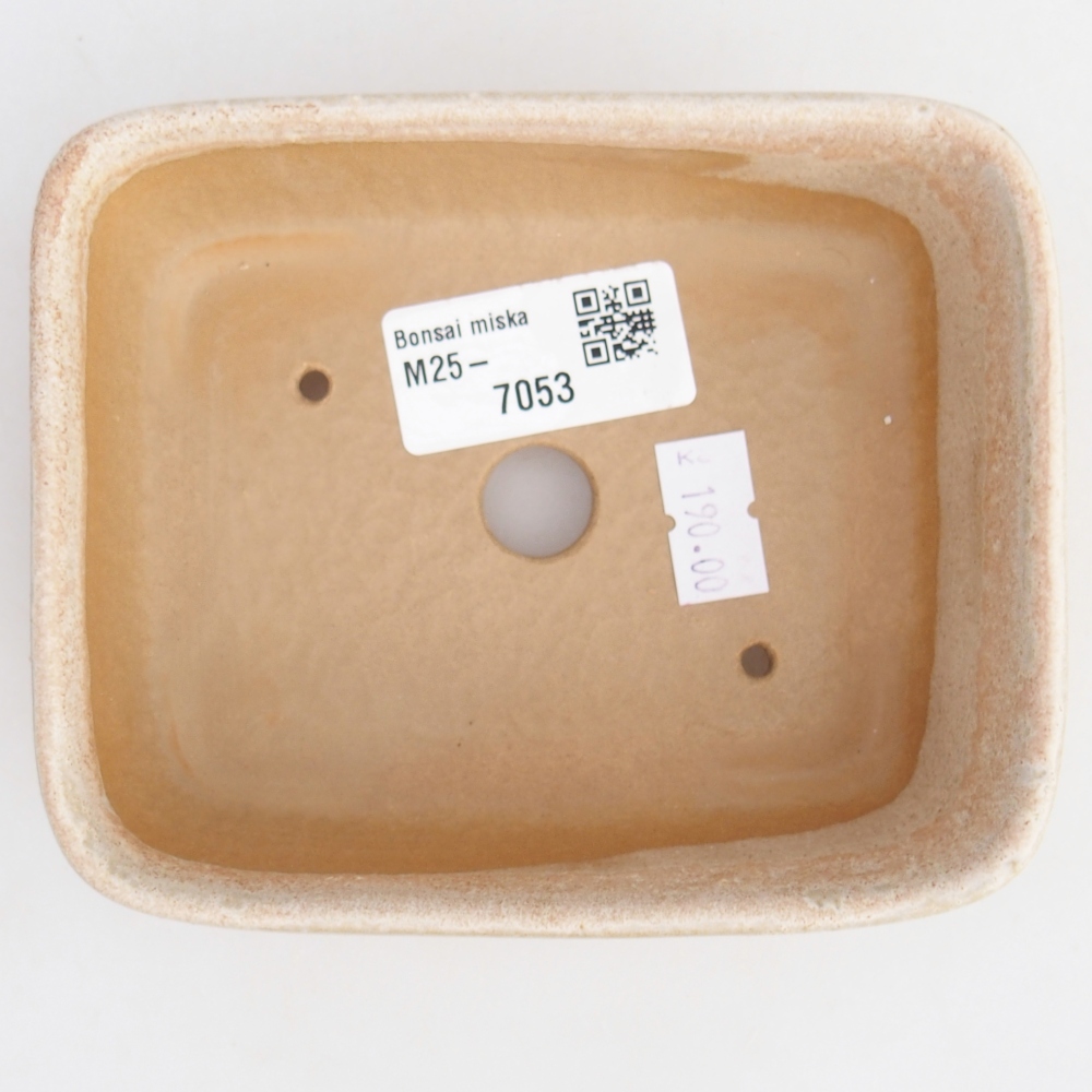 Ceramiczna miska do bonsai 12,5 x 9,5 x 3,5 cm, kolor beżowy