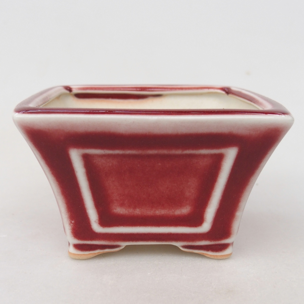 Mini miska do bonsai 8,5 x 8,5 x 6 cm, kolor czerwony