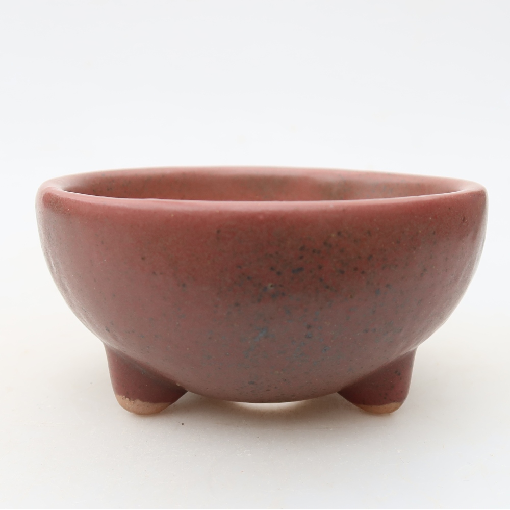 Ceramiczna miseczka do bonsai 10 x 10 x 5 cm, kolor różowy