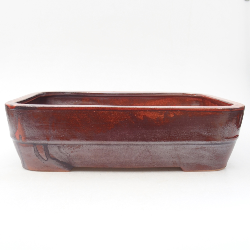 Ceramiczna miska do bonsai 27,5 x 20,5 x 7,5 cm, kolor czerwony