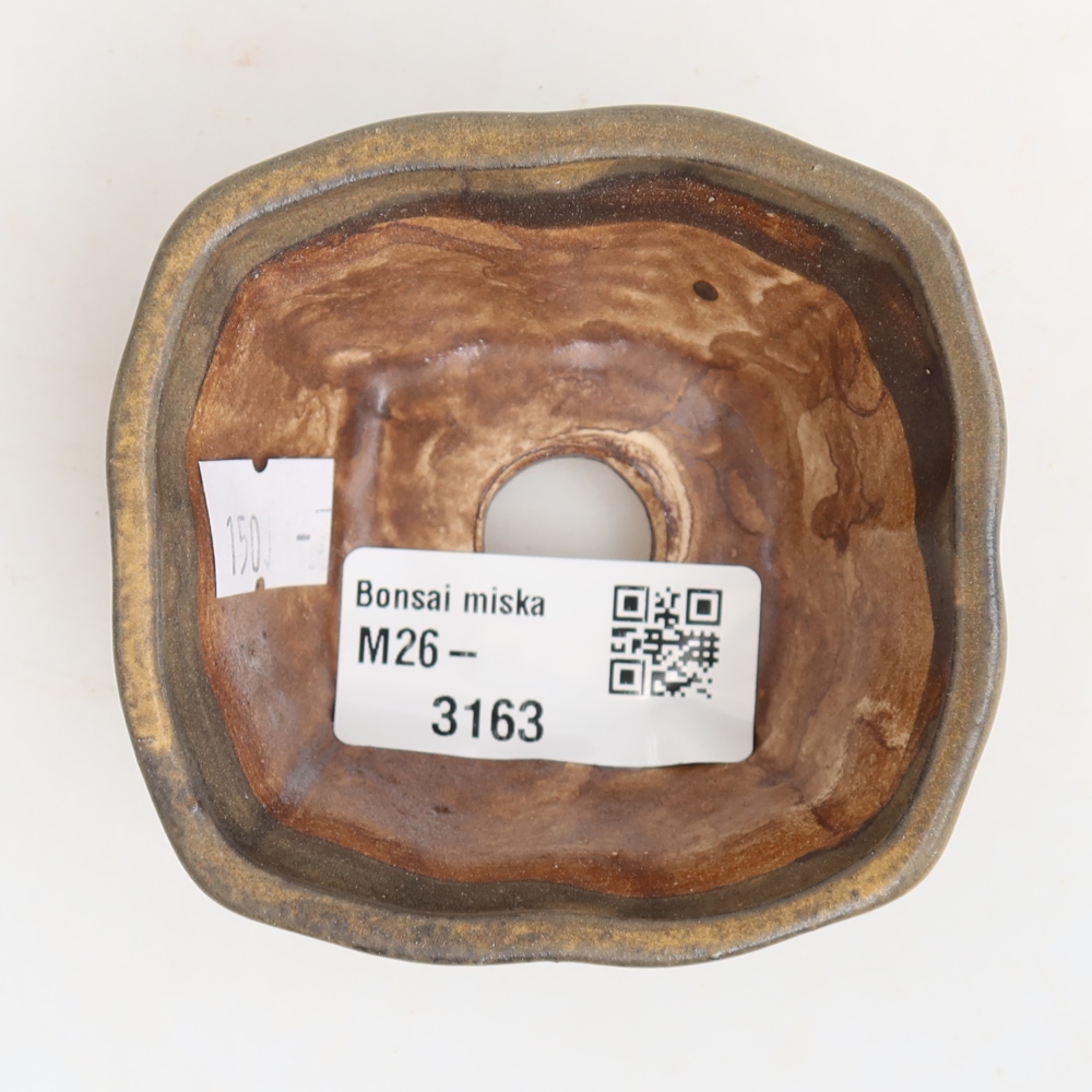 Ceramiczna miska do bonsai 7 x 7 x 3,5 cm, kolor brązowy