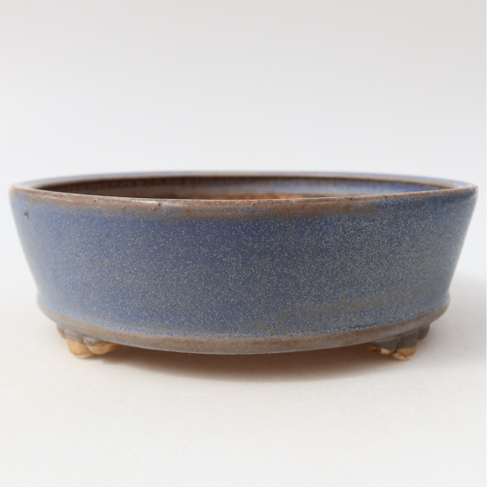 Ceramiczna miska do bonsai 15,5 x 15,5 x 5 cm, kolor niebieski