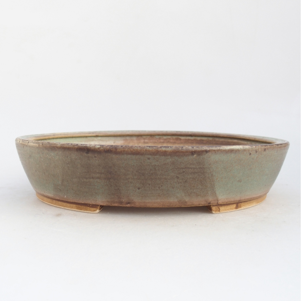 Ceramiczna miska do bonsai 21 x 19 x 4,5 cm, zielona