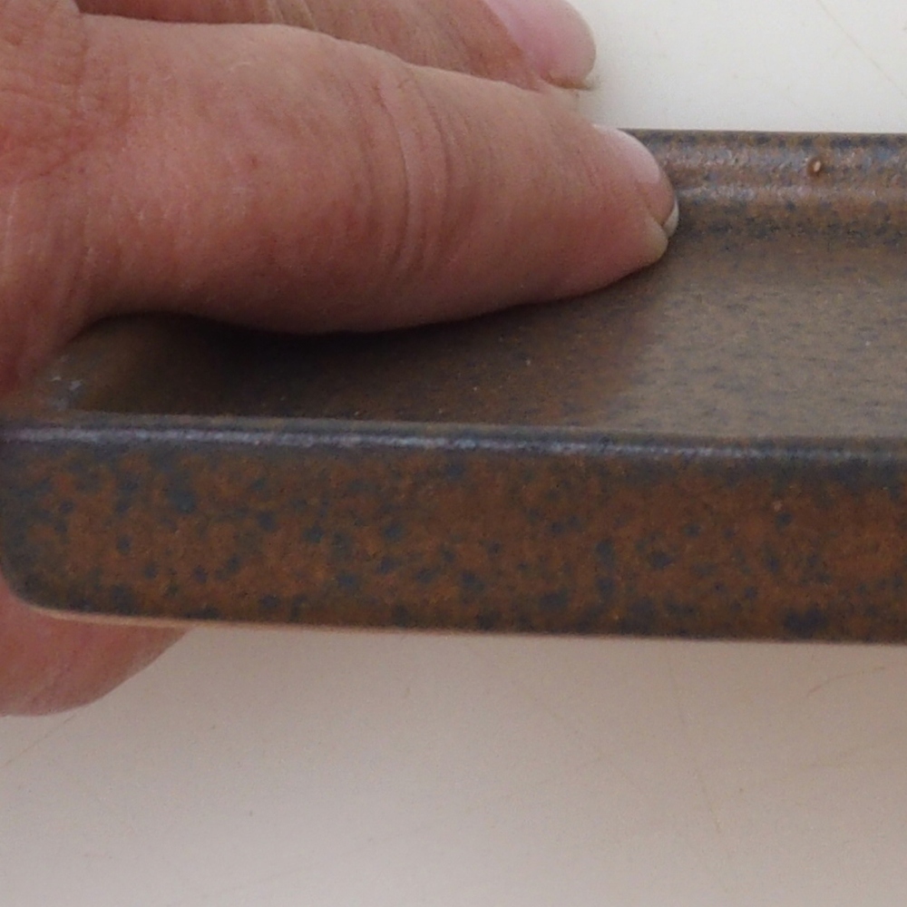 Bonsai bowl square M - 10 x 10 x 1,5 cm - brązowy