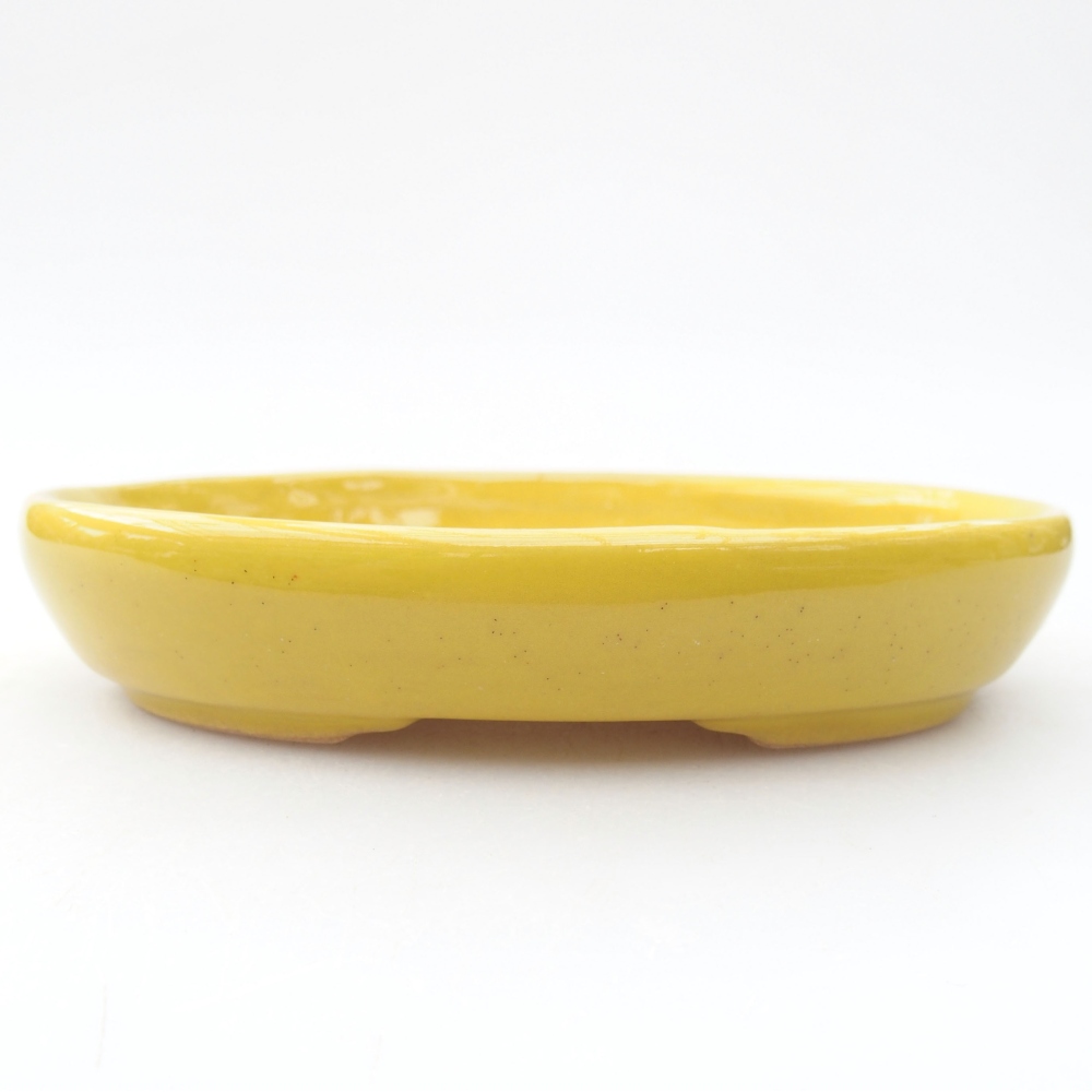 Ceramiczna miska bonsai 13 x 10 x 2,5 cm, kolor Żółty