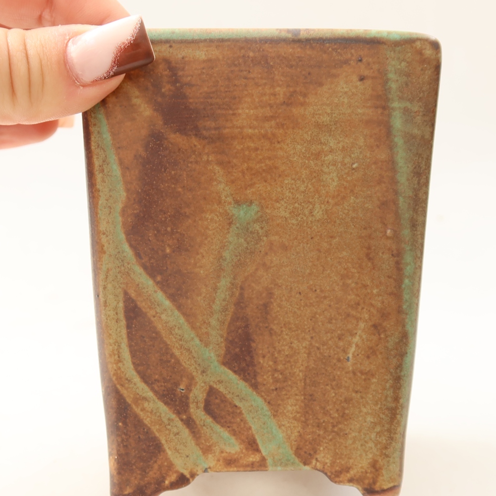 Ceramiczna miska do bonsai 9 x 9 x 11,5 cm, kolor brązowy