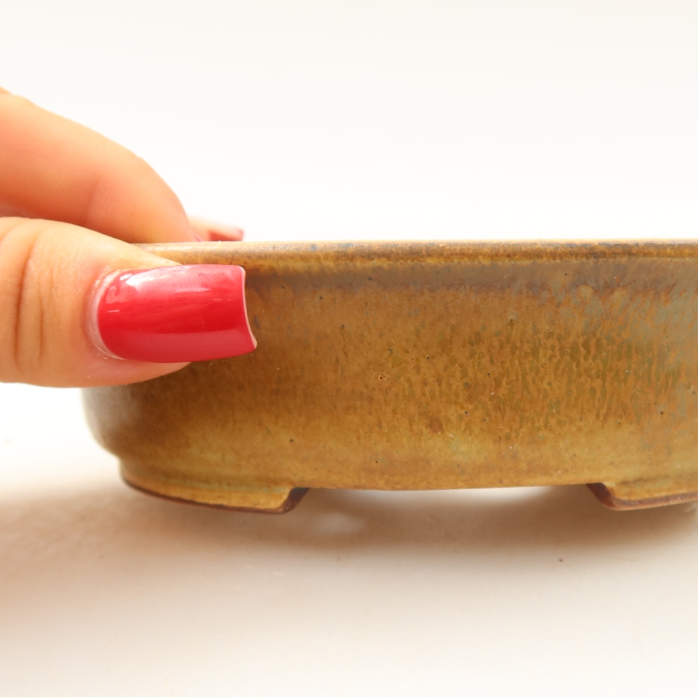 Ceramiczna miska do bonsai 12,5 x 11,5 x 3,5 cm, kolor zielony
