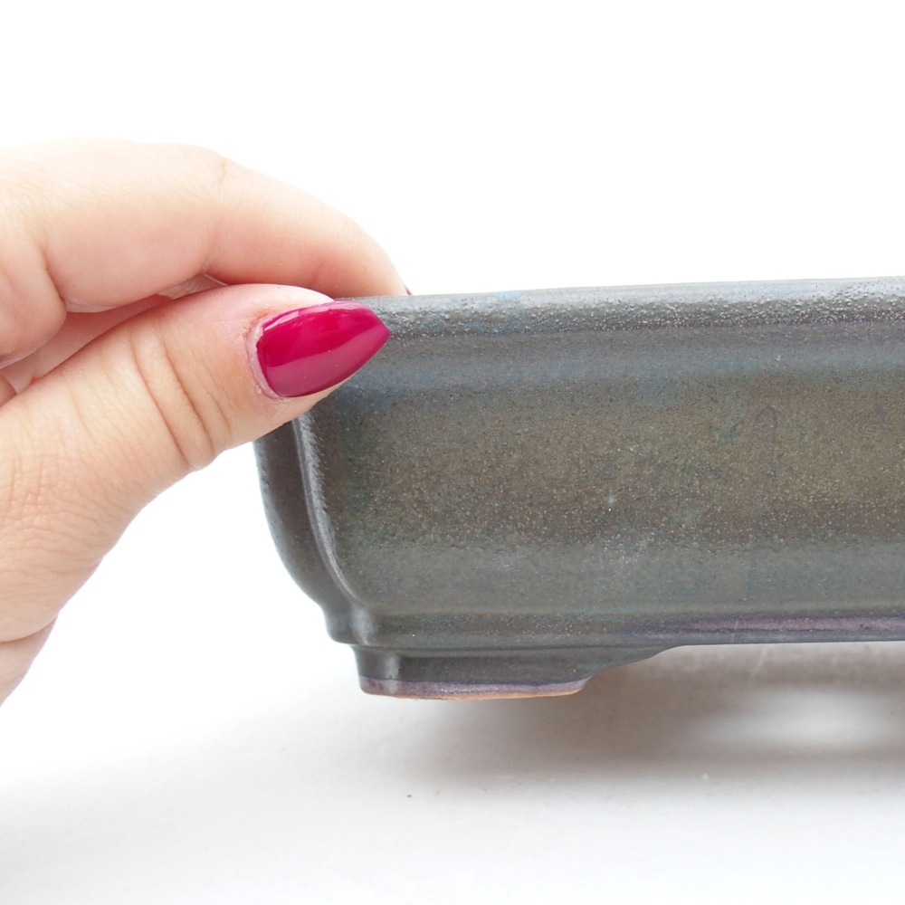 Ceramiczna miska bonsai 18 x 13,5 x 5 cm, kolor szary