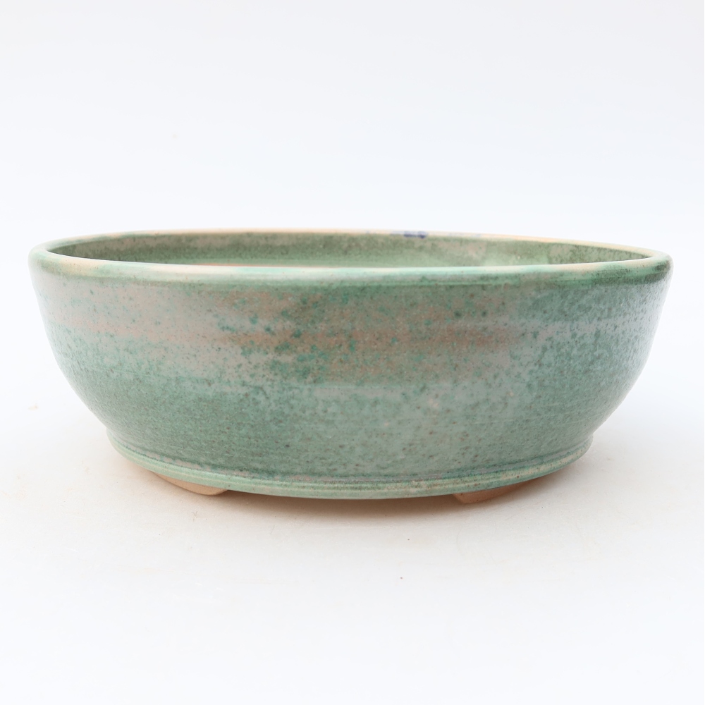 Ceramiczna miska do bonsai 18 x 18 x 6 cm, kolor zielony