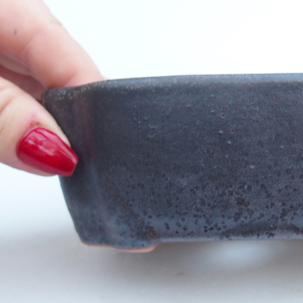 Ceramiczna miska do bonsai 12,5 x 9,5 x 4,5 cm, szara