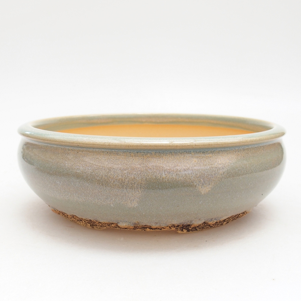 Ceramiczna miska do bonsai 17,5 x 17,5 x 6 cm, kolor zielony