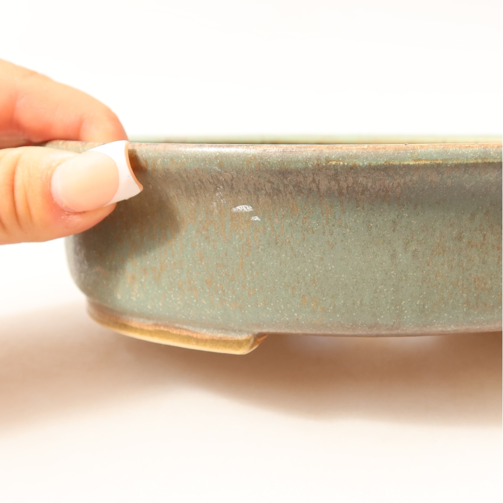 Ceramiczna miska do bonsai 18 x 16,5 x 4,5 cm, kolor zielony