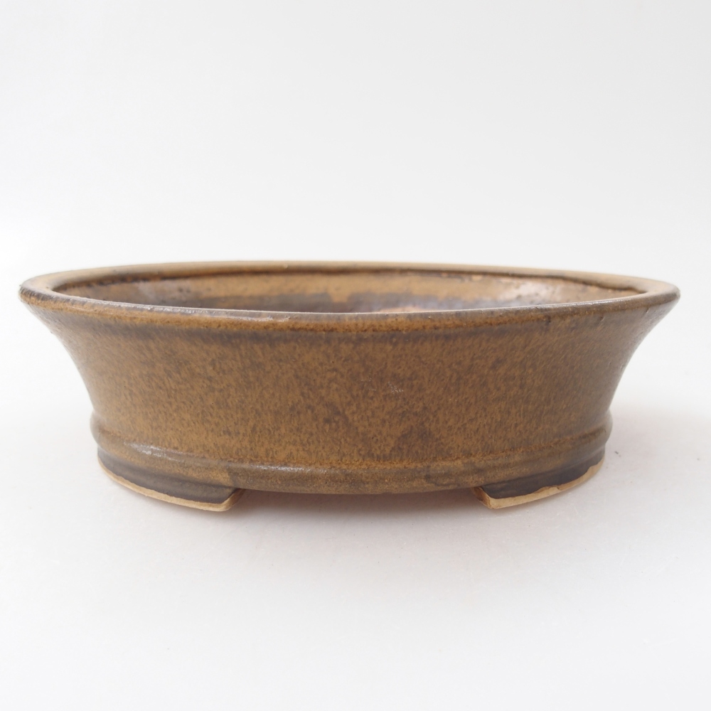 Ceramiczna miska na bonsai 17,5 x 16 x 4,5 cm, brązowa