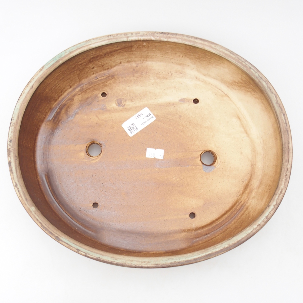 Ceramiczna miska do bonsai 31,5 x 27,5 x 6 cm, zielona