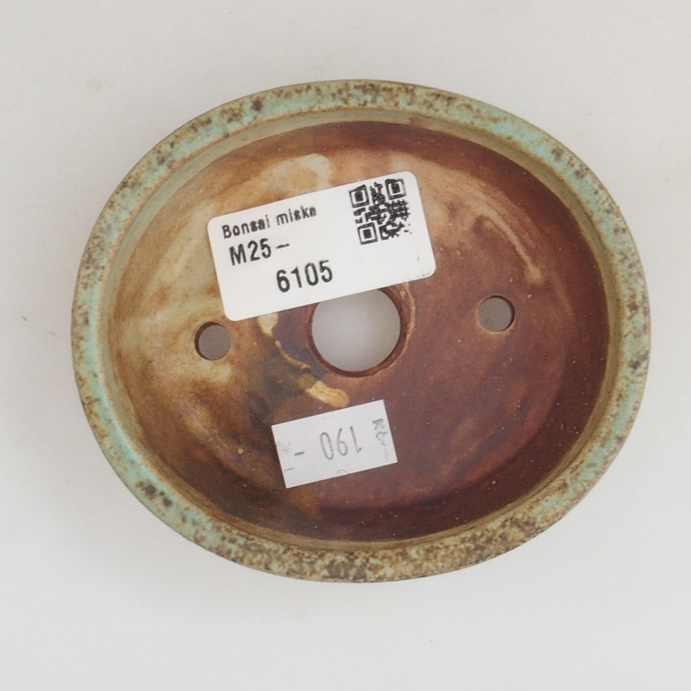 Ceramiczna miska do bonsai 9,5 x 8 x 3 cm, kolor zielony