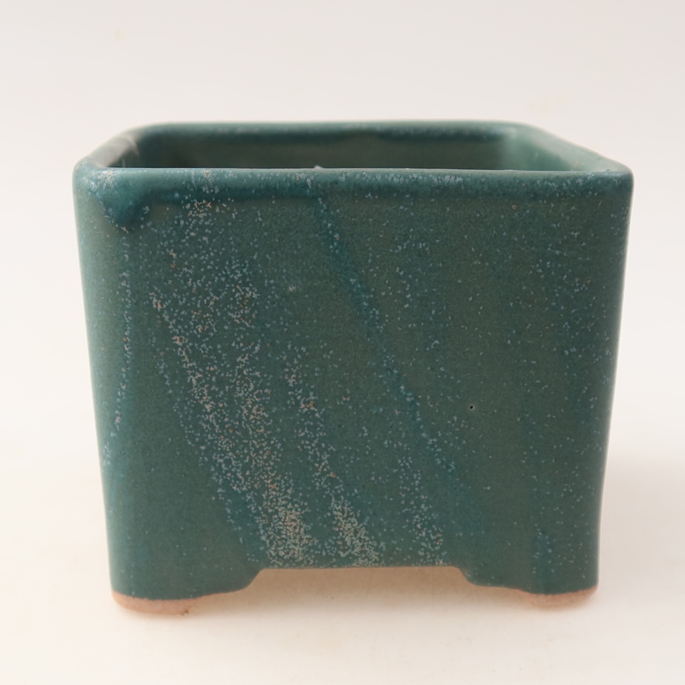 Ceramiczna miska do bonsai 10 x 10 x 8 cm, kolor niebieski