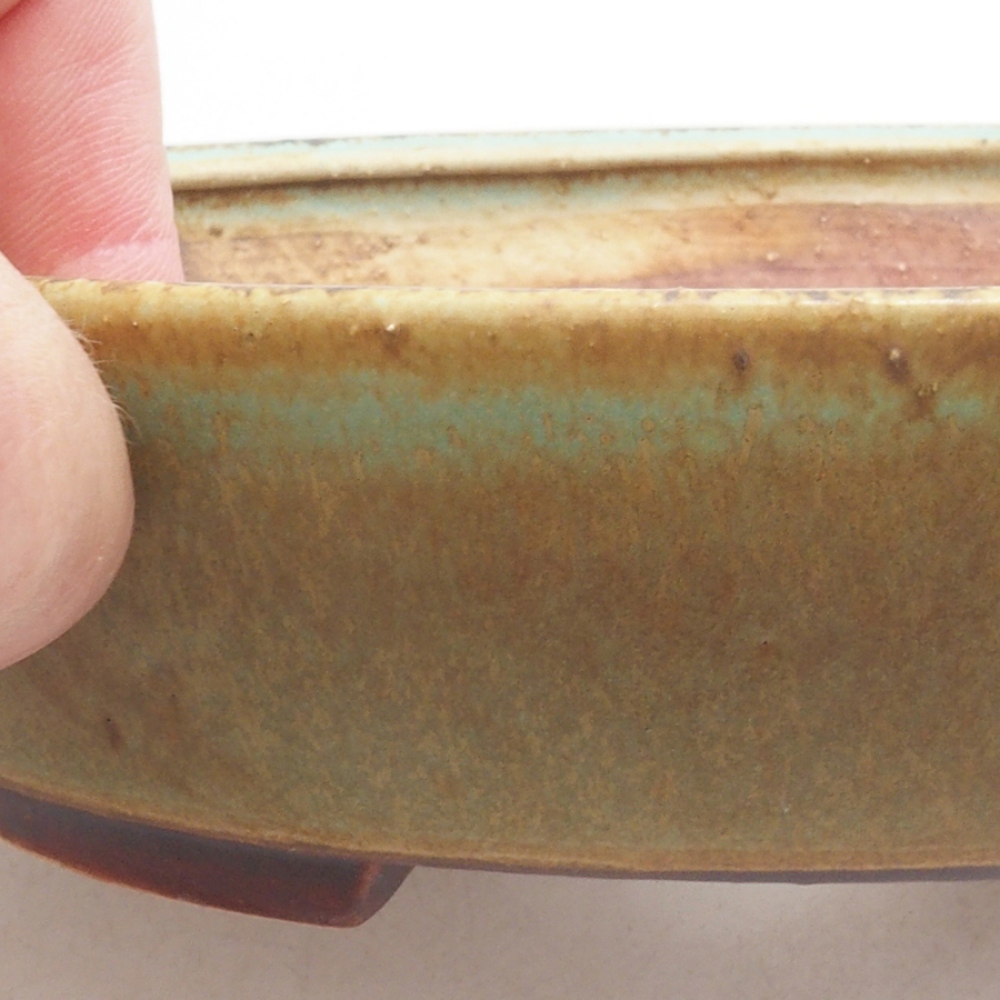 Ceramiczna miska do bonsai 18 x 16 x 4 cm, kolor zielony