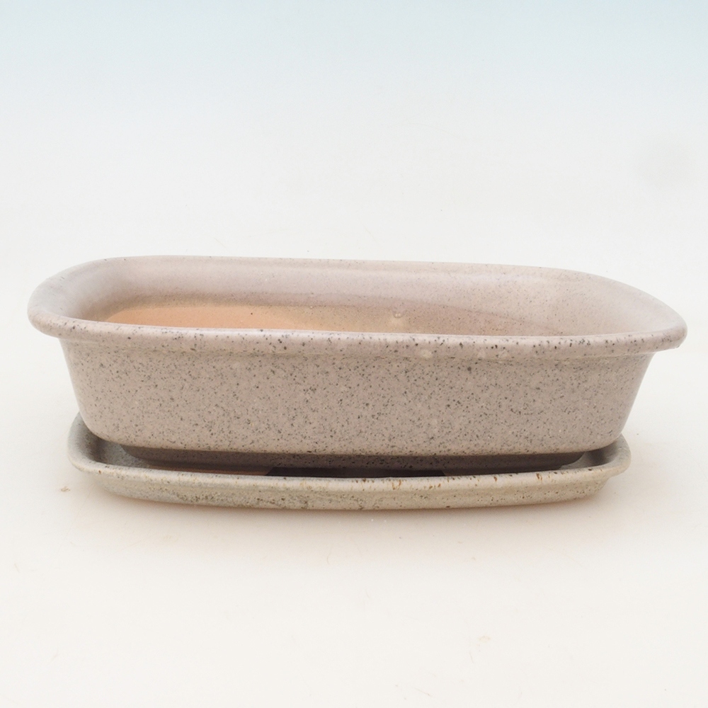 Miska bonsai + spodek H02 - beżowy