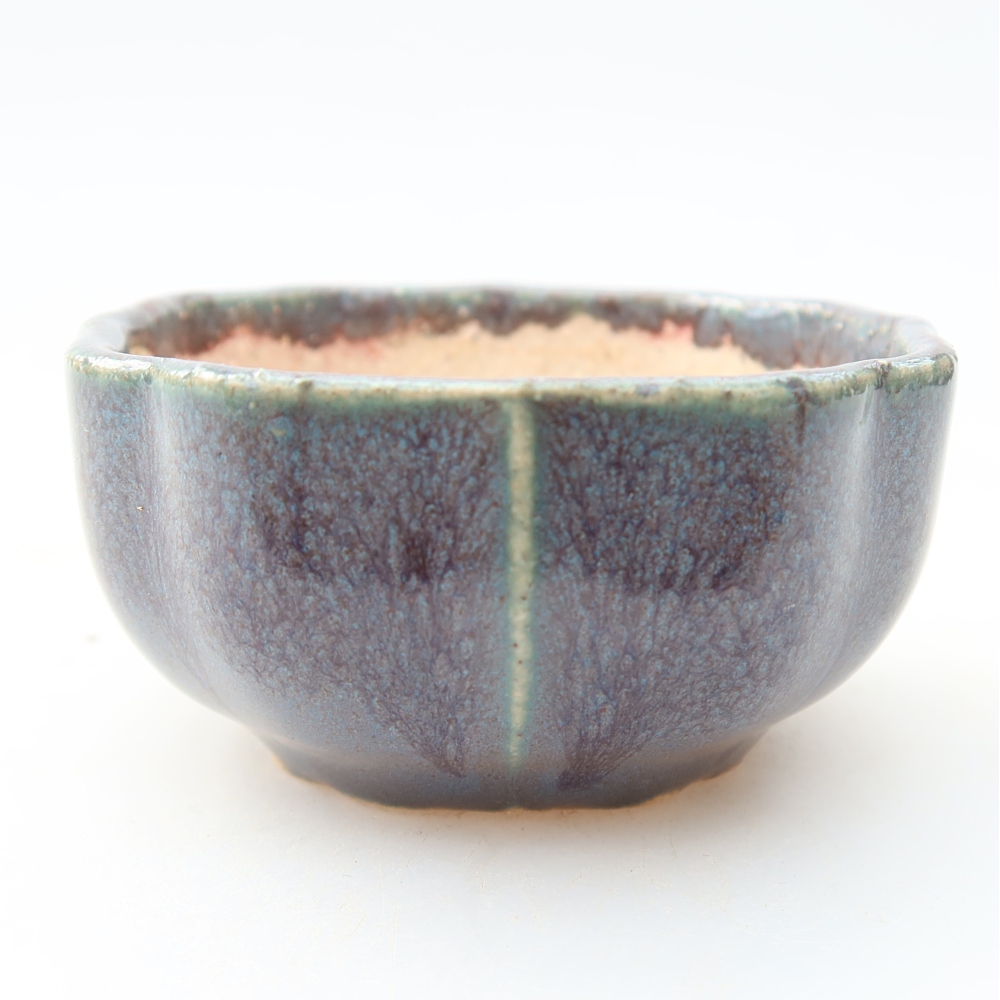 Ceramiczna miseczka do bonsai 6 x 6 x 3 cm, kolor szary