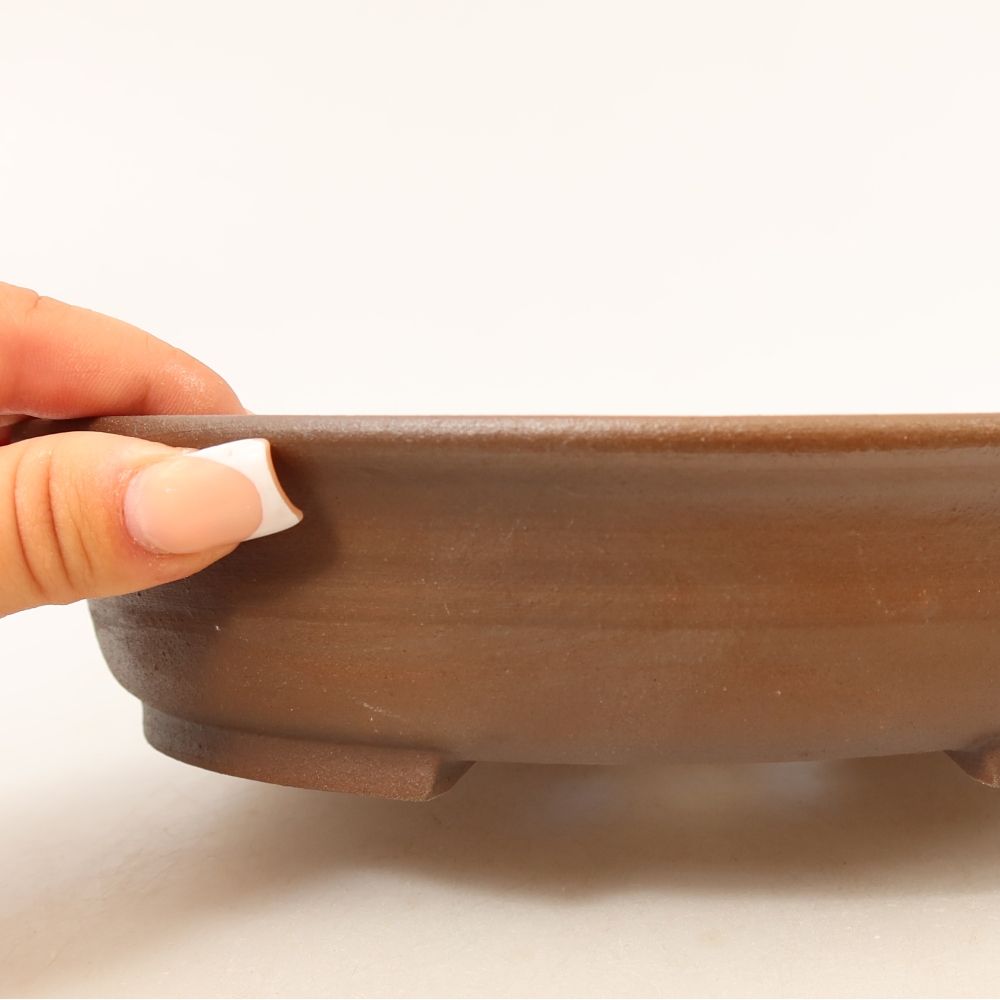 Ceramiczna miska do bonsai 21 x 19 x 5 cm, kolor brązowy
